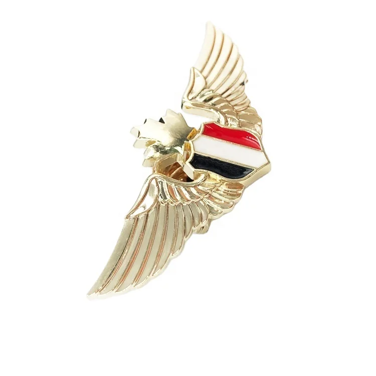 Hot Sell 3d Decorative Metal Wholesale Yemen Flag Eagle Wing Lapel Pin  Badge With Safety Pin - Buy Eagle Wing Badge,Yemen Flag Eagle Wing Lapel  Pin