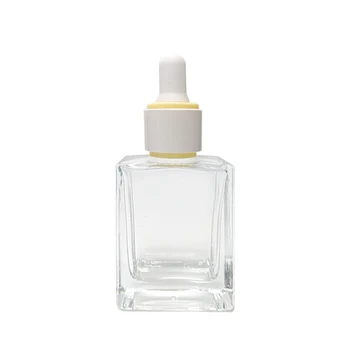 Factory Direct Wholesale Rectangle Cosmetic Essential Oil Pipette Vials Refillable Square Dropper for Skincare Serum Packaging