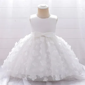 Cute Princess-Style Flower Girl Dress for Kids Mini Wedding Party Garments with Lace Decoration for Children Age Group