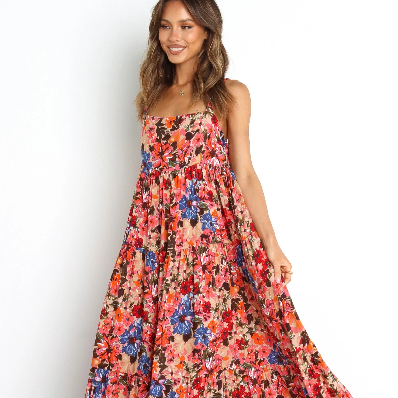 2022 Summer Bohemian Floral Sling Floral Sleeveless Plus Size Long Vestido Vintage Evening Maxi Casual Big Swing Beach Dress - Buy Mother Of The Bride Dresses,Dresses Women Lady Elegant,Night Dresses For Woman