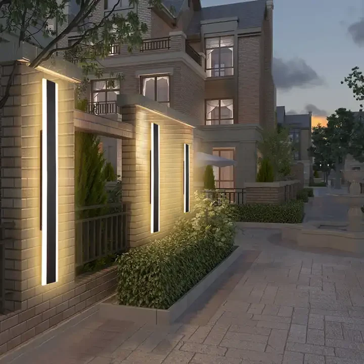2024 Smart Ip65 Sconce RGB Light Linear Waterproof Outdoor Kebract Long Strip Vintage Wall Lamp for Home Garden Wandlamp