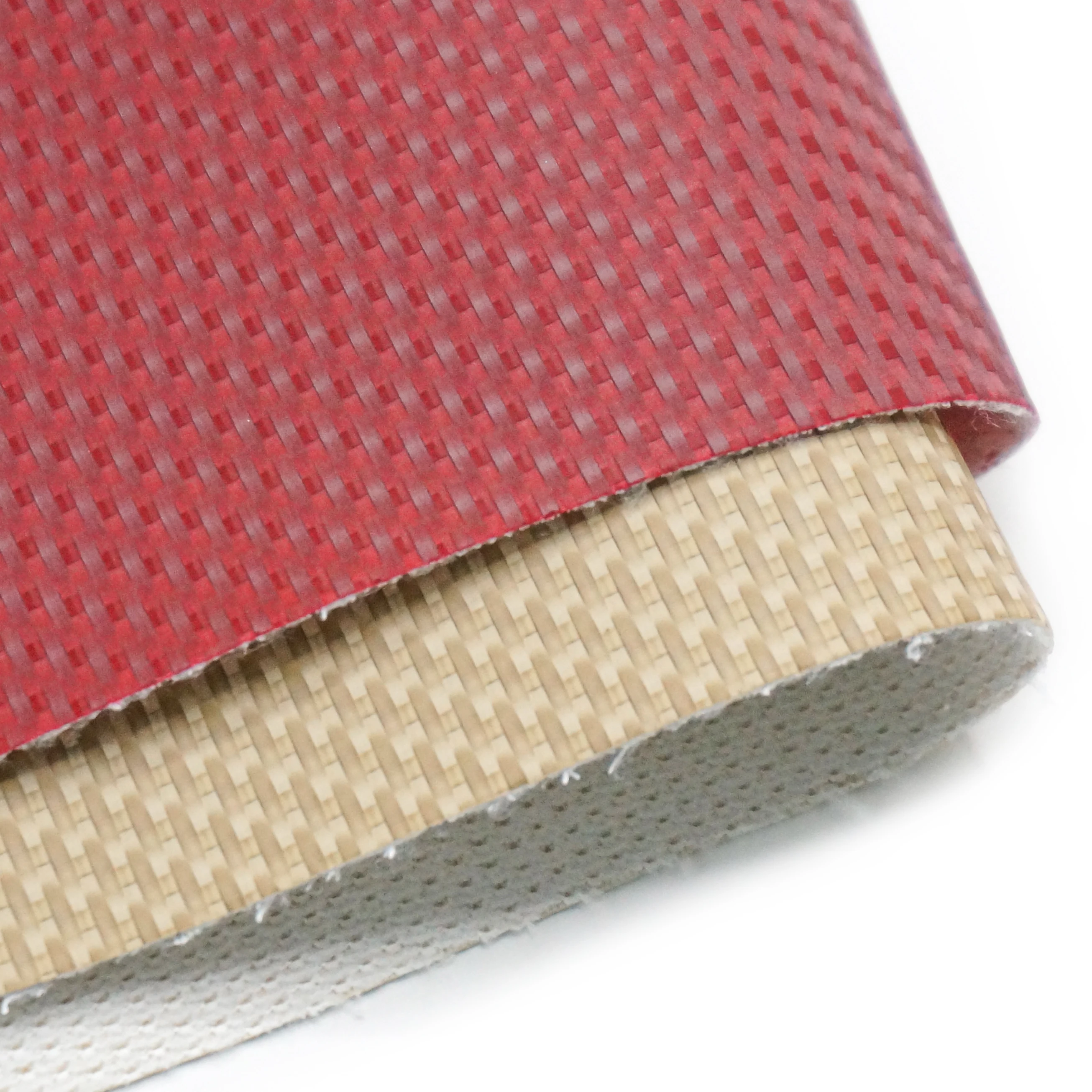 Cigno Leather - Textured Woven Straw Mat Pattern PVC Artificial Leather: Durable & High-Quality