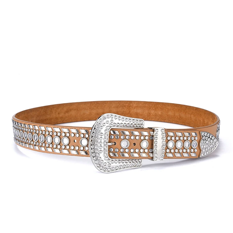 Hot Sale Shiny Crystal Rhinestone Inlaid Women Belt Diamond Studded