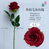 Rosa de lana de un solo tallo Y, roja