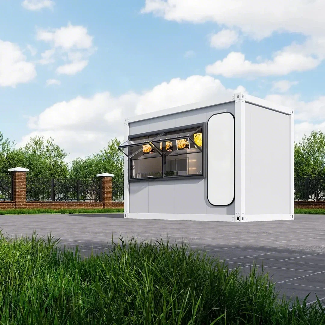 2025 Foshan Container Houses Detachable Prefabricated Mobile Home Office Kiosk Tiny House Food Truck Apple Cabin for Malaysia