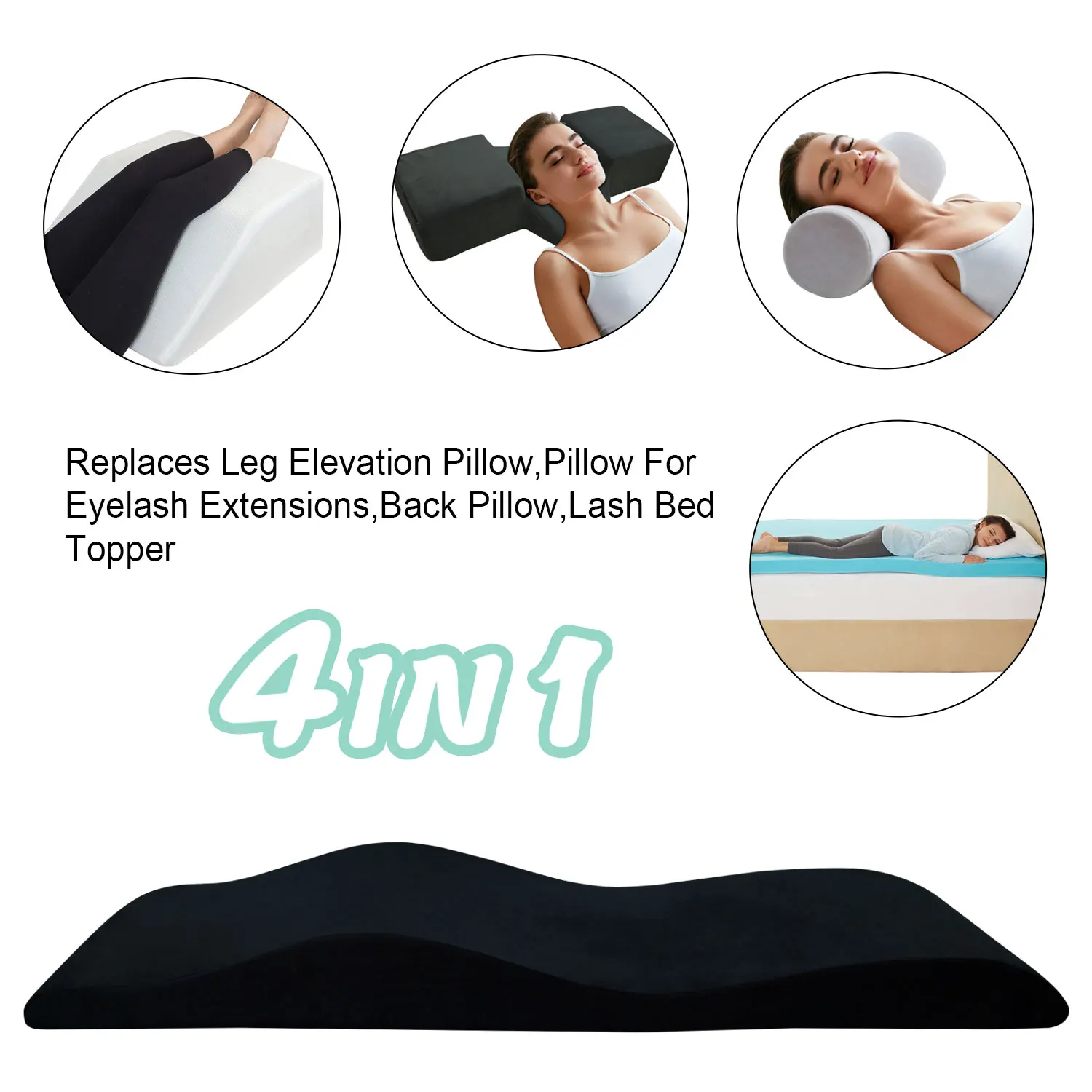 Customize Massage Table Toppers Beauty Spa Bed Pads Wave Curved Velvet Foldable Memory Foam Lash Bed Mattresses Folding Toppers