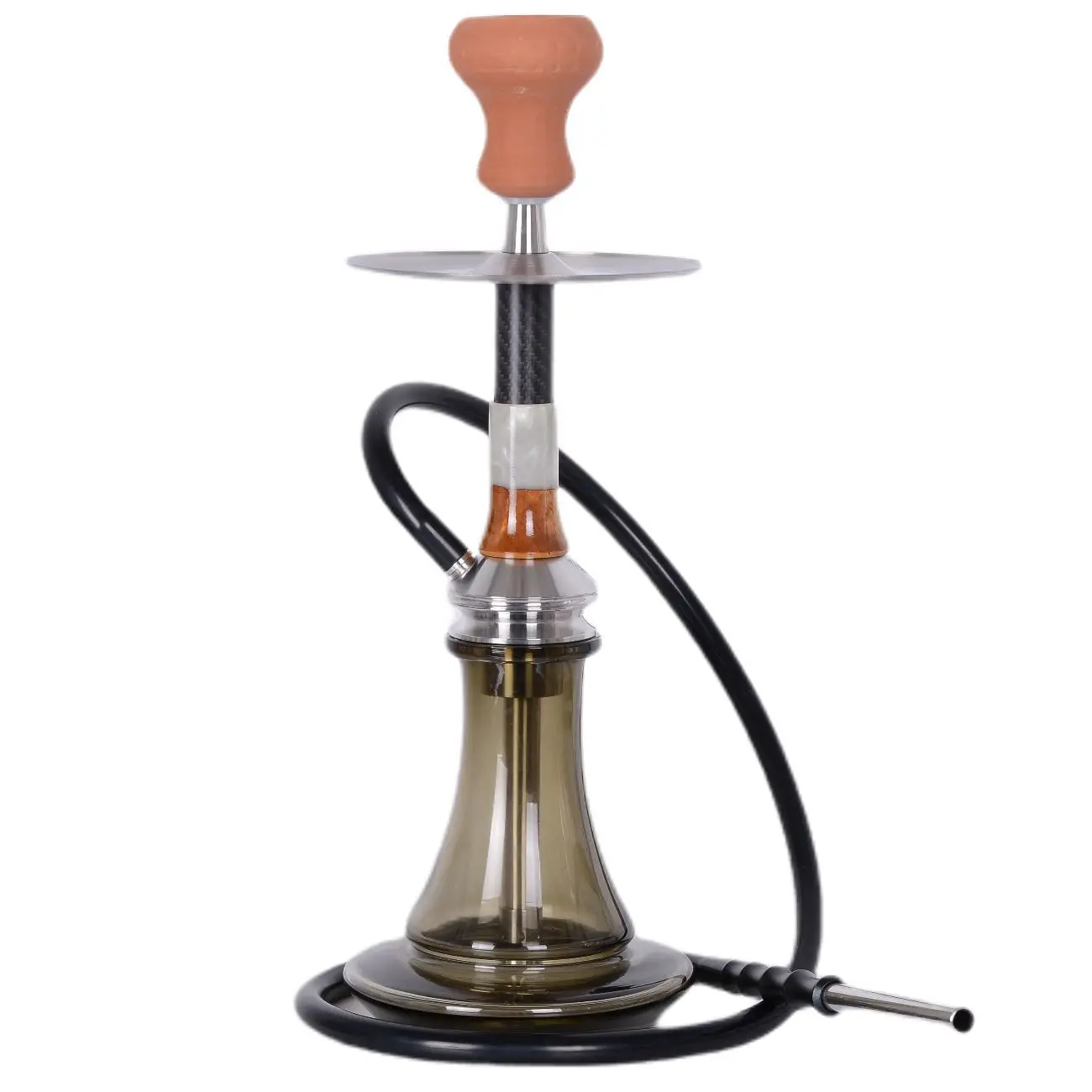 Wholesale Medium Stainless Steel Hookah Wooden Shisha Carbon Fiber Ins Celebrity