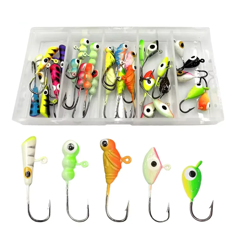 Ice Fishing Jigs Kit Tungsten Ice Fishing Lures Jig Heads Soft