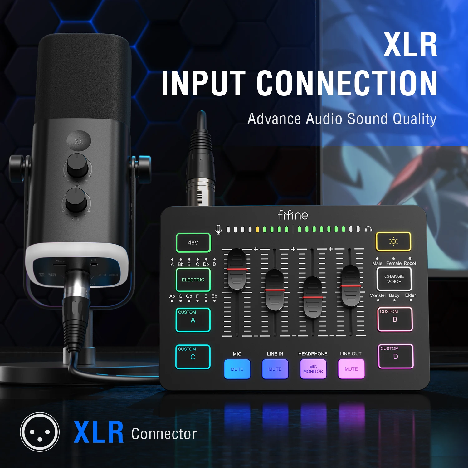 FIFINE XLR Streaing ikrofon it Ar für Podcast Studio, USB Dynaisch FIFINE XLR Streaing ikrofon it Ar für Podcast Studio, USB Dynaisch