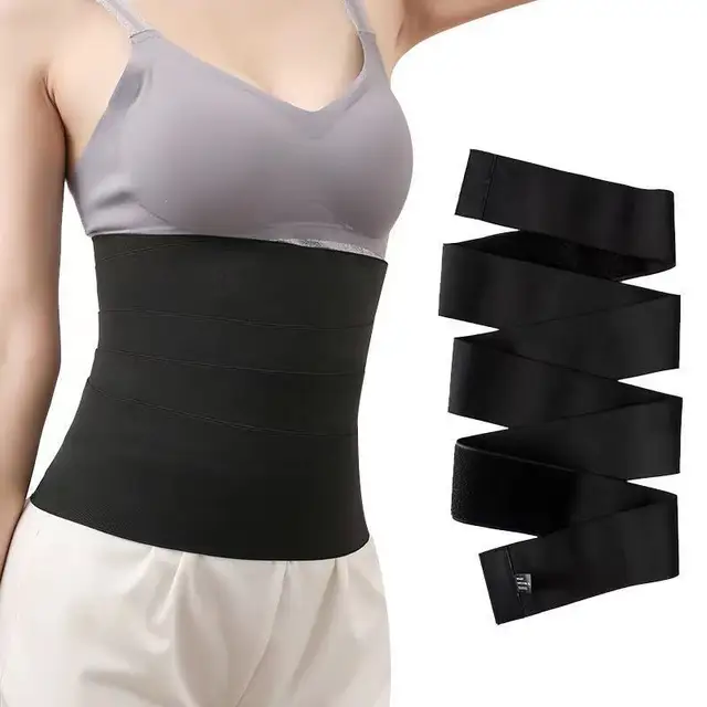 Adjustable 3m/4m/5m long elastic waist and abdominal bandage with sweat bag waist trainer trimmer for shaping women's waist belt