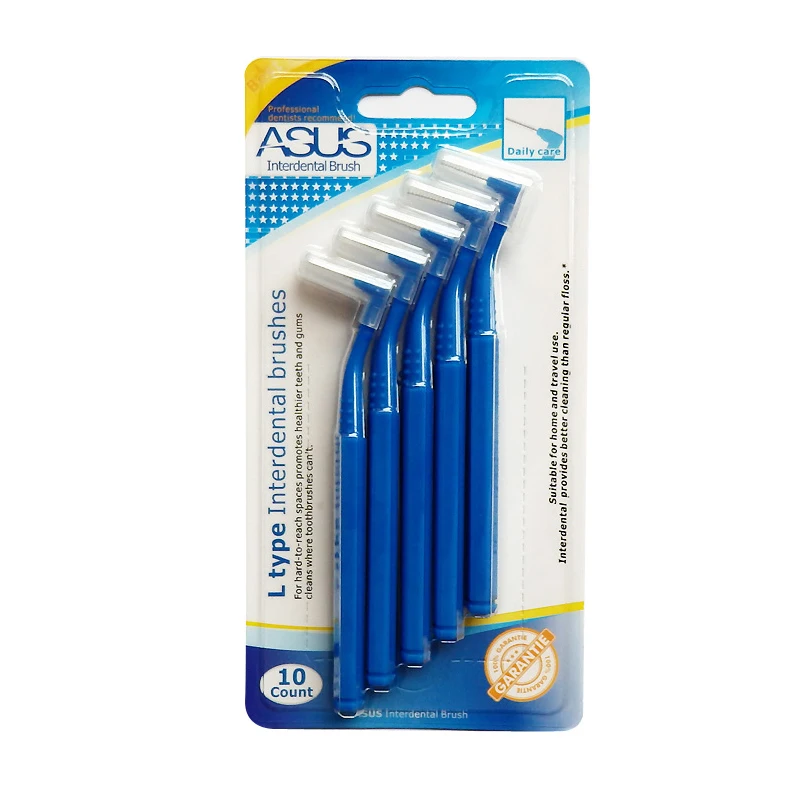 Одноразовая межзубная щетка L-типа для ухода за полостью рта