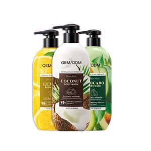 Wholesale 400ml Avocado Orange Coconut Bubble Shower Body Wash Nourishing Oil Control Long Lasting Fragrance Deep Cleansing