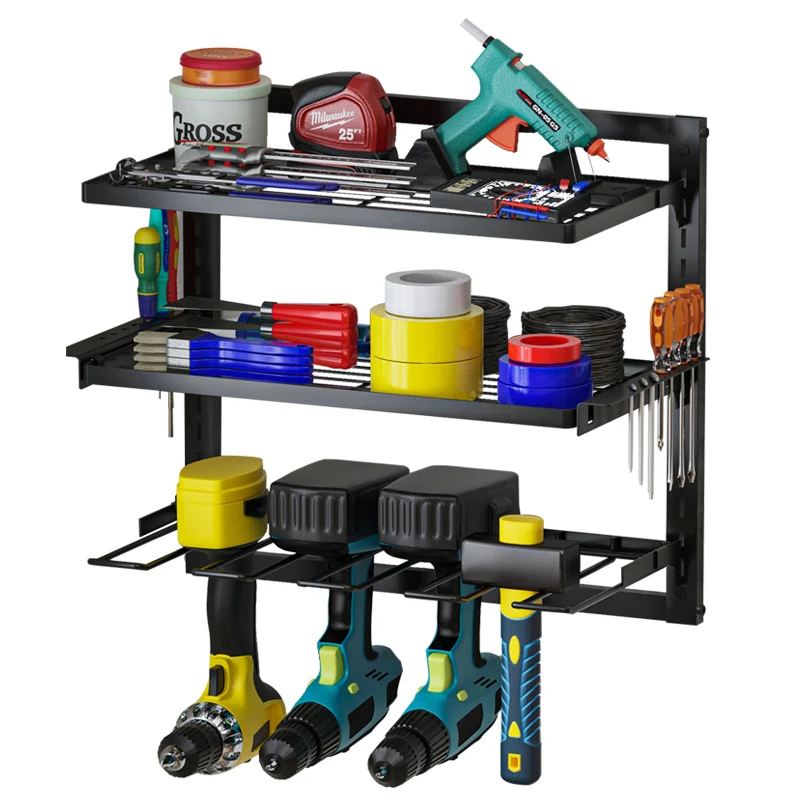 Metal Power Tool Rack Heavy Duty Storage Shelf Tool 