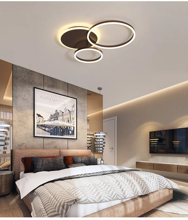 Modern Round Design Ceiling Lights For Living Room Bedroom Gold White ...