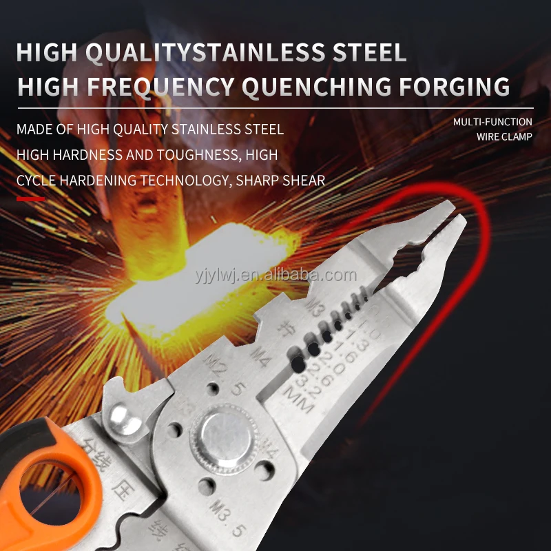Electric Cutter Tool Crimping Pliers Cutting Wire Stripper Crimping Pliers Wire Stripper Tool for Drill Ratcheting Cable Cutter