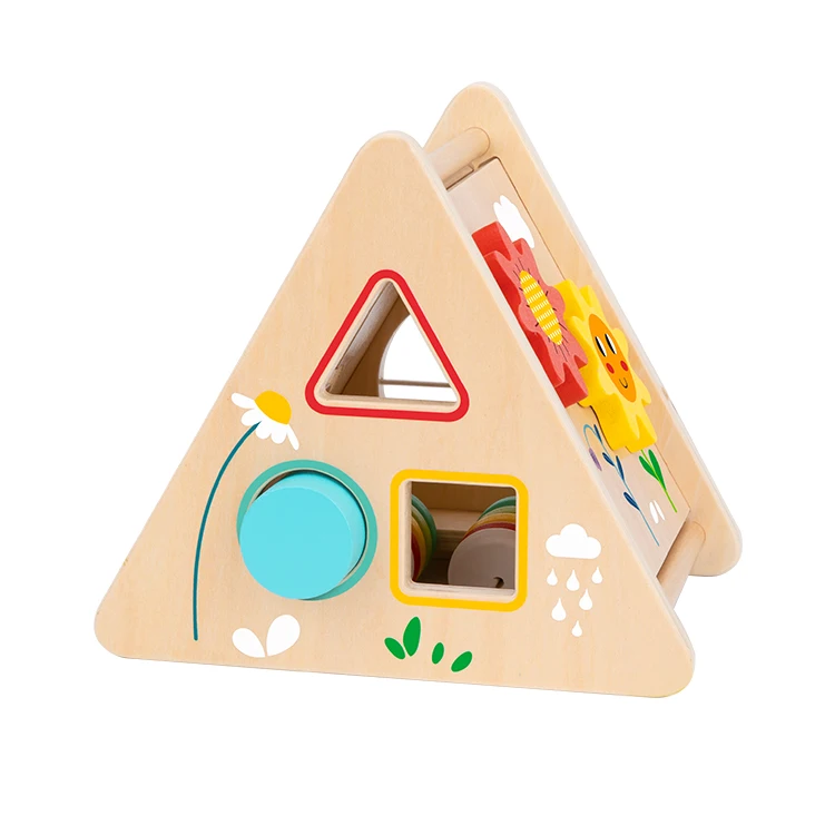 2022 New kids wooden toys Activity Triangle games cube educational toys for children