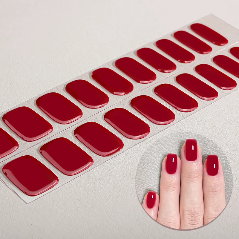 Formula Upgrade Super Sticky Not Easy to Come off Salon Quality High Gloss Semi Cured Gel Nail Strips