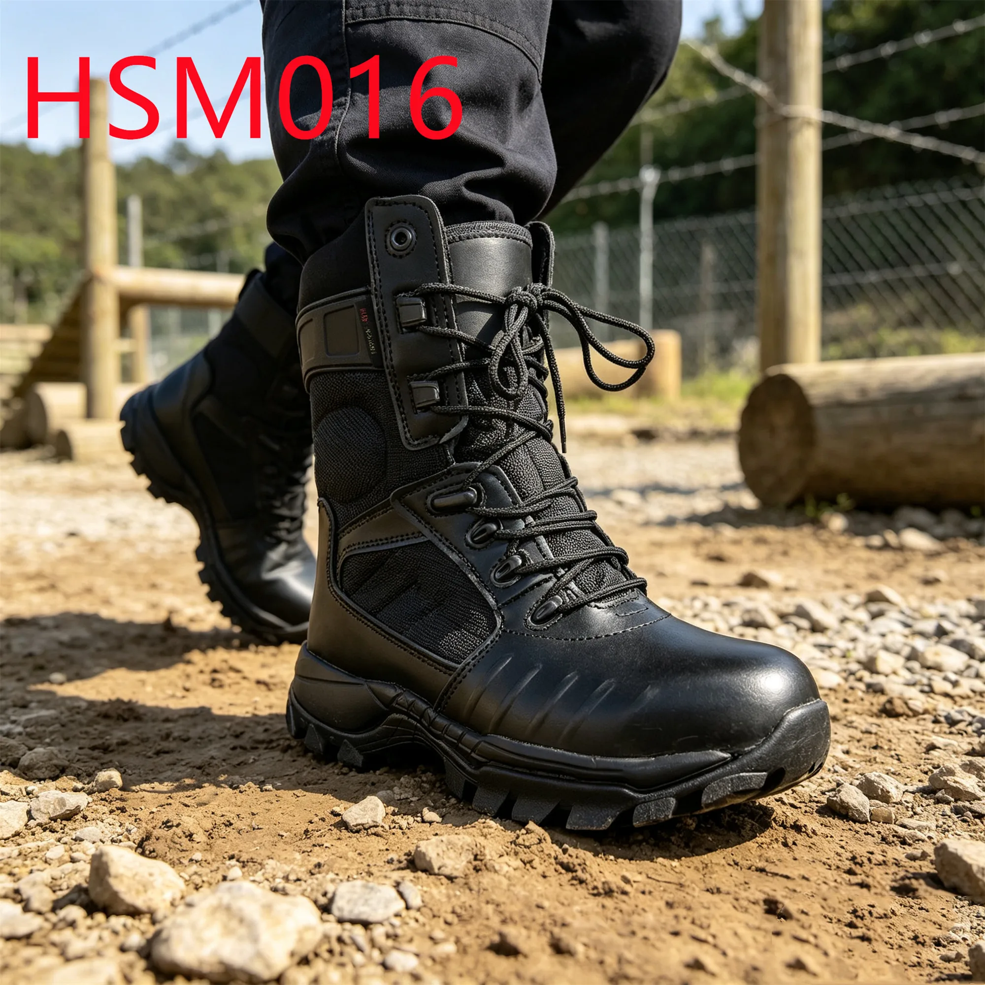 HY,Mountain Rescue Anti-puncture Sole Hua Singh Retail Men Leather Boots Heel Support System Waterproof Combat Boots HSM016