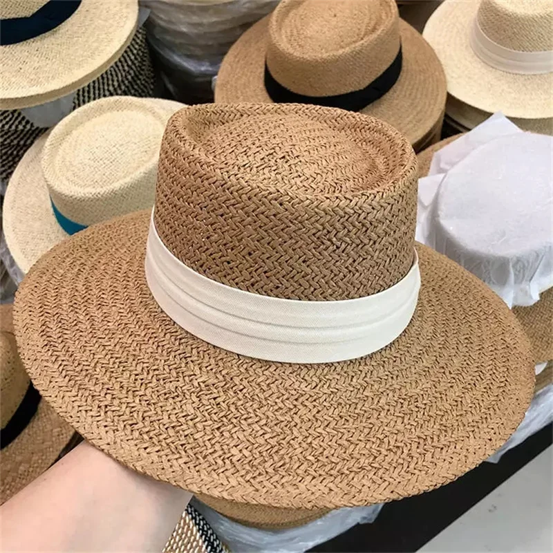 Ботинки в рыбацком стиле оптовая продажа Приморский дизайнерские женские милые простота соломенная шляпа Солнцезащитная на