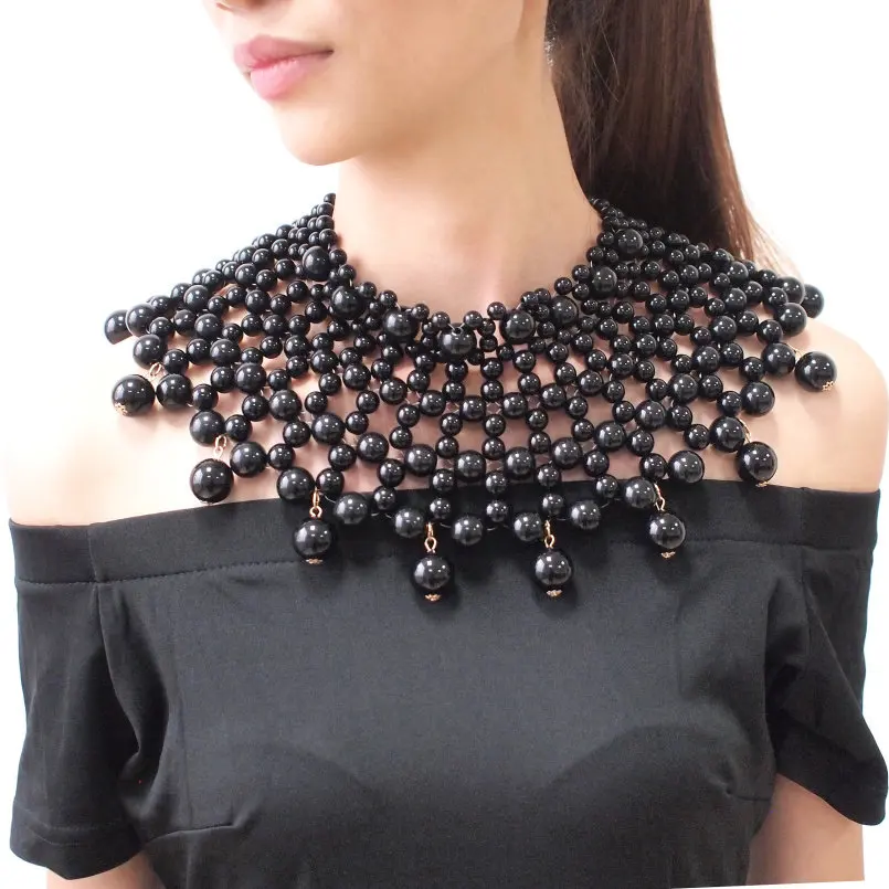 Hot Fashion Women's Pearl Necklace Jewelry Pendant Statement Pearl Bib 