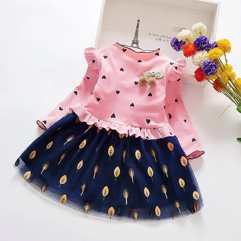 Spring Autumn Fabric Wear Kids Clothing Dress Casual Baby Girl Dress