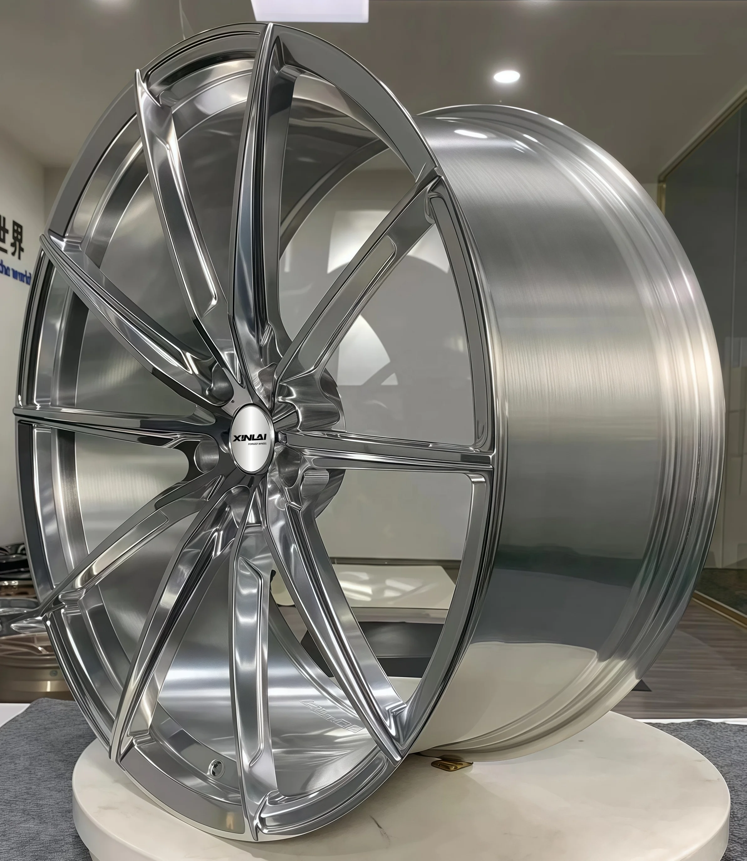 XINLAI 1-Piece Deep Concave Silver Brushed Custom Forged Wheels 17 18 19 20 21 22 23 Inch Car Alloy Monoblock Wheel Rim - Image 1
