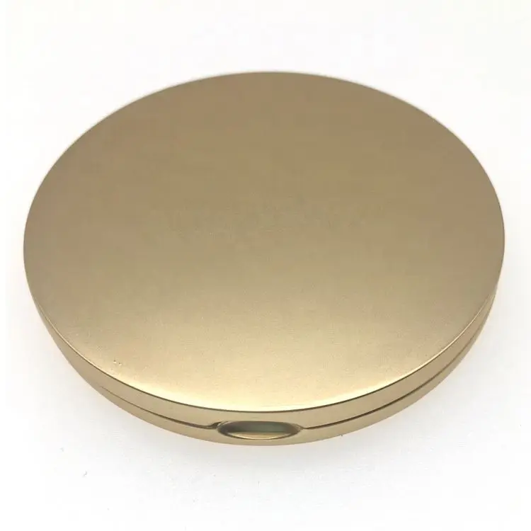 Factory Supply Customized Logo Right-angle Side  Plain Metal Matte Pocket Mirror Foldable Double-Sided Makeup Mirror