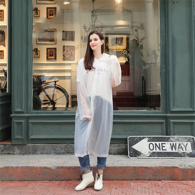 Travelsky недорогая PEVA модная длинная прозрачная водонепроницаемая ткань мужская для дождевика центральный Дождевик Пончо