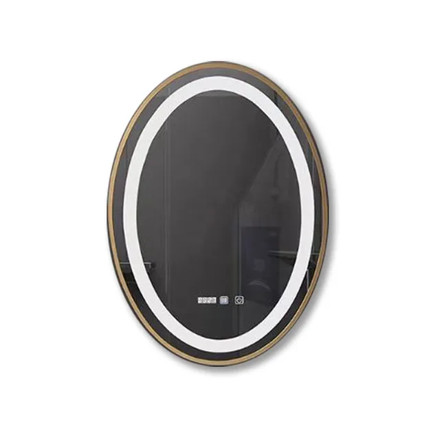 Promotional ellipses Led Metal Frame Mirror Bathroom Wholesale Smart Mirror With Led Light