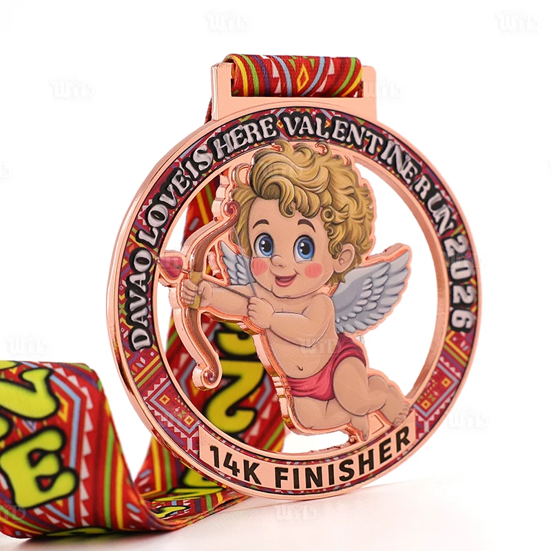 Custom High Quality Alloy Metal Medal With Ribbons Engraving 3D Sublimation Personalized Logo Marathon Running Finisher Medal