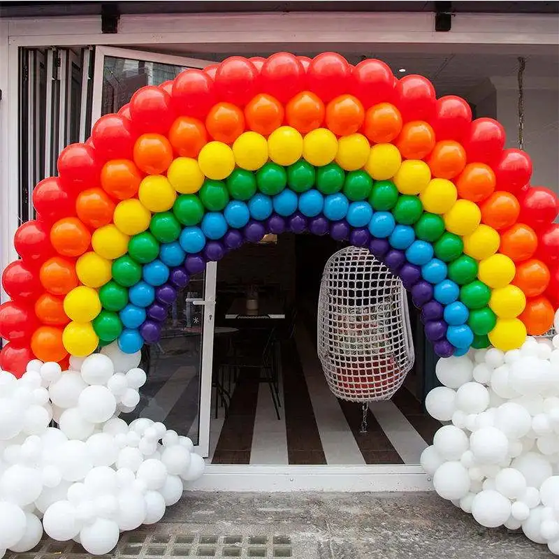 500 globos de colores surtidos arcoíris para decoración de 8 pulgadas