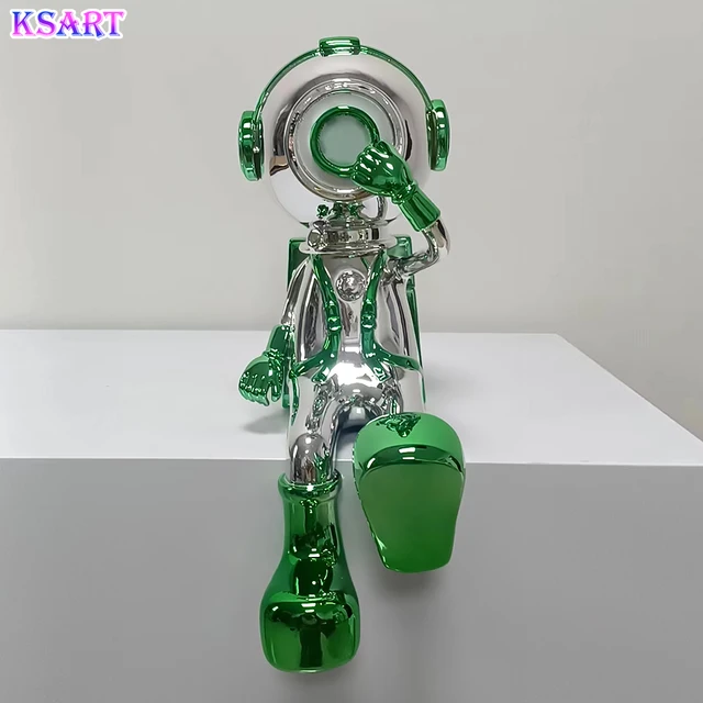 Astronaut Sculpture Floor Lamp Humanoid Statue Lamp Decoration TV Cabinet Store Bar Resin Crafts decoration