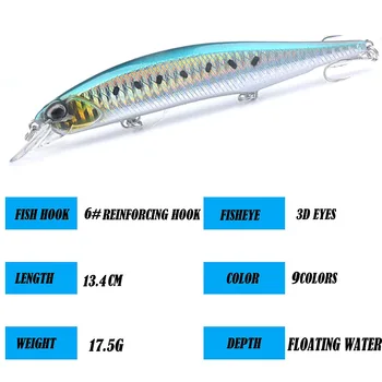 Far-Cast Damino Luya Plastic Bait 13.4cm/17.5g False Bait for Sea Fishing with Orkin Hook Hard Bait Wholesale Fishing Supply – Hard Lure – view 4