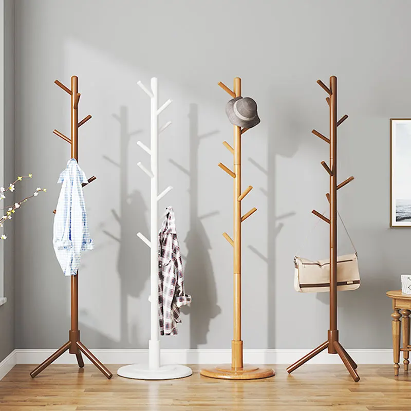 Suit Wooden Coat Hanger Stand Clothes Drying Rack Stand Office Coat