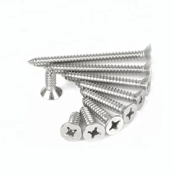 Factory Manufacture Stainless Steel Self Tapping Screw 304 316 Wood Screws for Wood Cross Countersunk Head