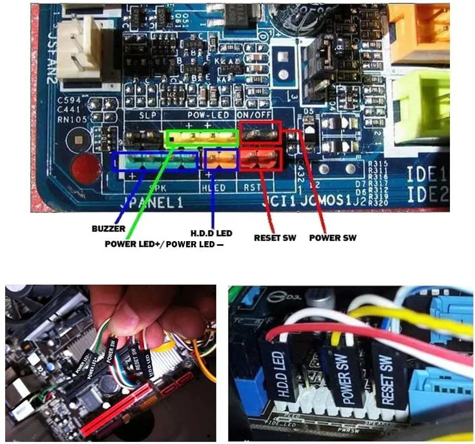 Hdd Led Reset Motherboard Cable Desktop Computer Pc Case Power Button
