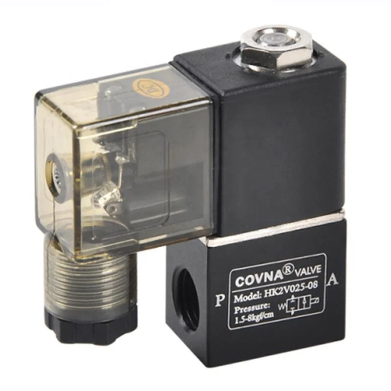 COVNA 2V025-08 Aluminum Alloy Low Pressure Mini 12V Air Solenoid Coil Valve for Electrical Control V