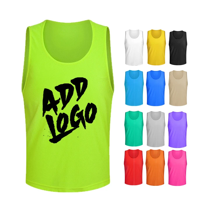 Manufacturer Custom Printing Mesh Sports Vest Soccer Vest 100% Polyester Training Football Bibs for Kids and Adult