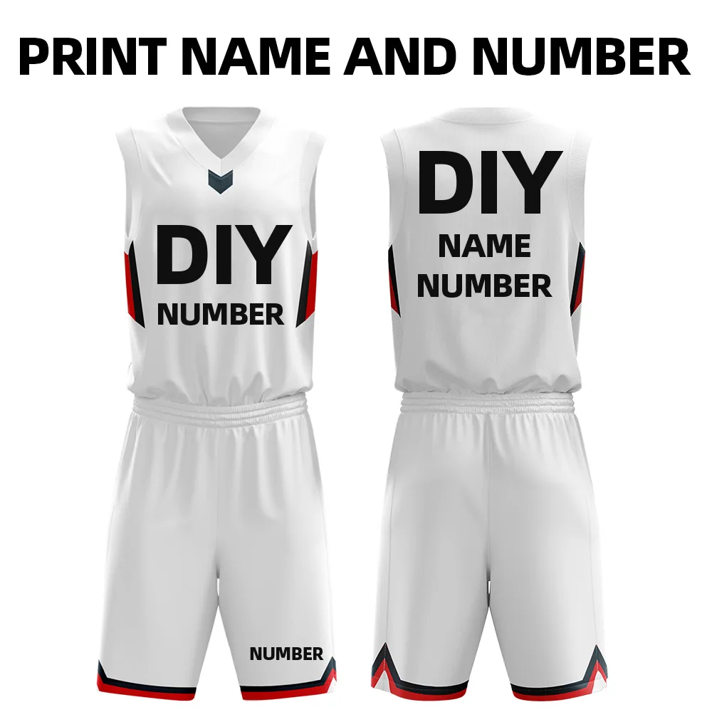 Quick Dry Team Basketball Jersey Set Color White Shirts And Shorts