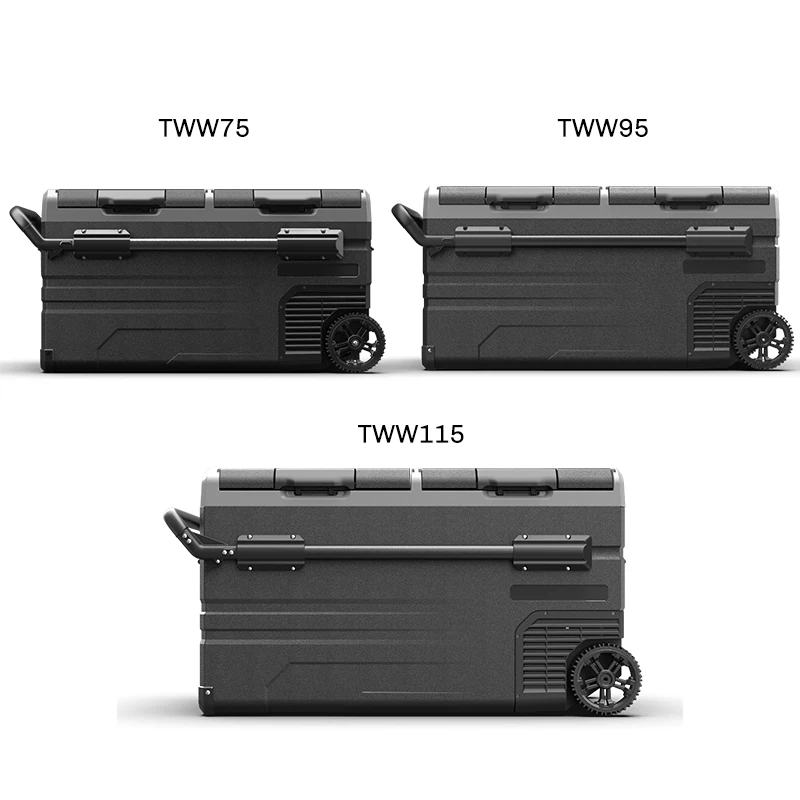 Alpicool TWW95 95L Dual-Zone Car Fridge with Wheels & Handle