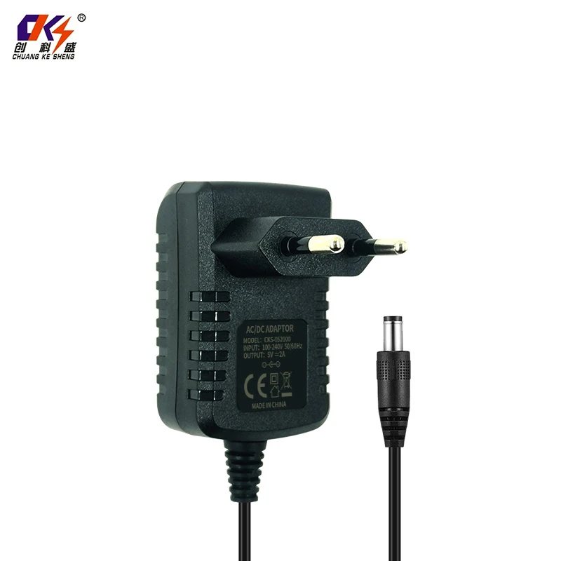 Nagbebenta ng OEM Portable EU US UK Plug Wall Mount DC Tip 5.5*2.1mm 5V 0.5A 1A 1.2A 1.5A 2A 2.4A Ac Dc Adapter