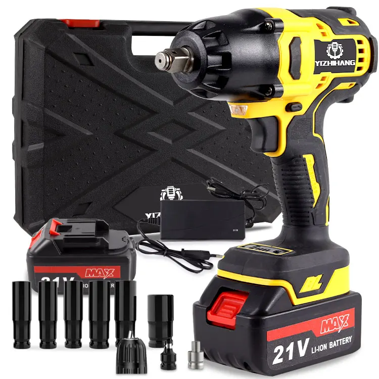 Cordless Electric Wrench 21v Impact Digital Torque Ratchet Nut Bolt Gun  Motor Spanner Power Tools