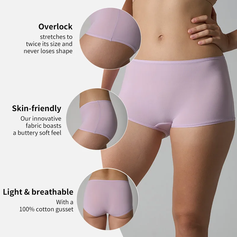 SK1218 Women's Panties Comfortable Traceless Ice Silk Mid-Waist Yoga Crotch Anti-Bacteri aperçu 2