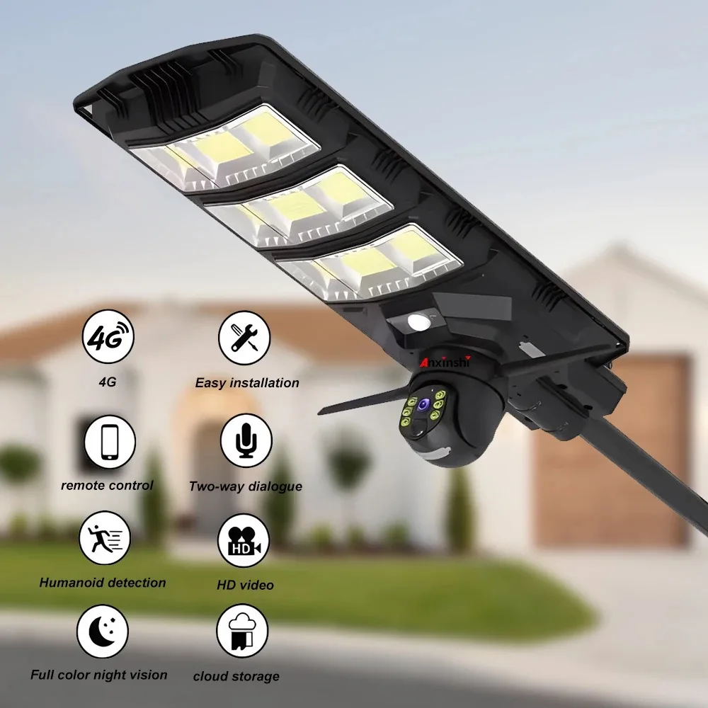 Integrated Outdoor LED Solar Lamp Street Solar Light Outdoor Solar Streetlight with V380 Pro Cctv Security Camera 4g Outdoor