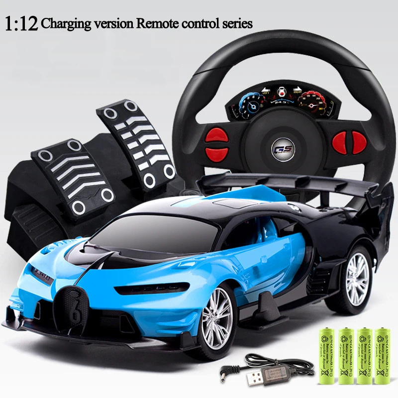 Simulation Game Steering Wheel 1:12 Gravity Sensing 4x4 Steering Wheel  Pedal Kids Gamepad Toys Car