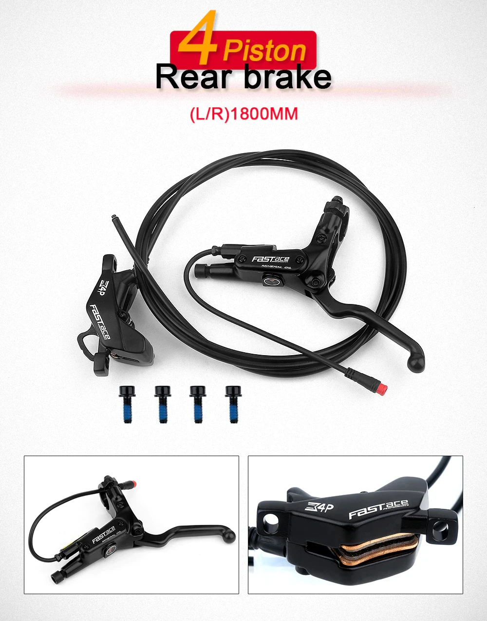 4piston Electric Bike Hydraulic Disc Brake Four Piston Calipers Brakes