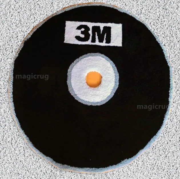 Round Circle Disc Rug Modern CD Pattern Printed 3D Customized Tufted Custom CD Rugs