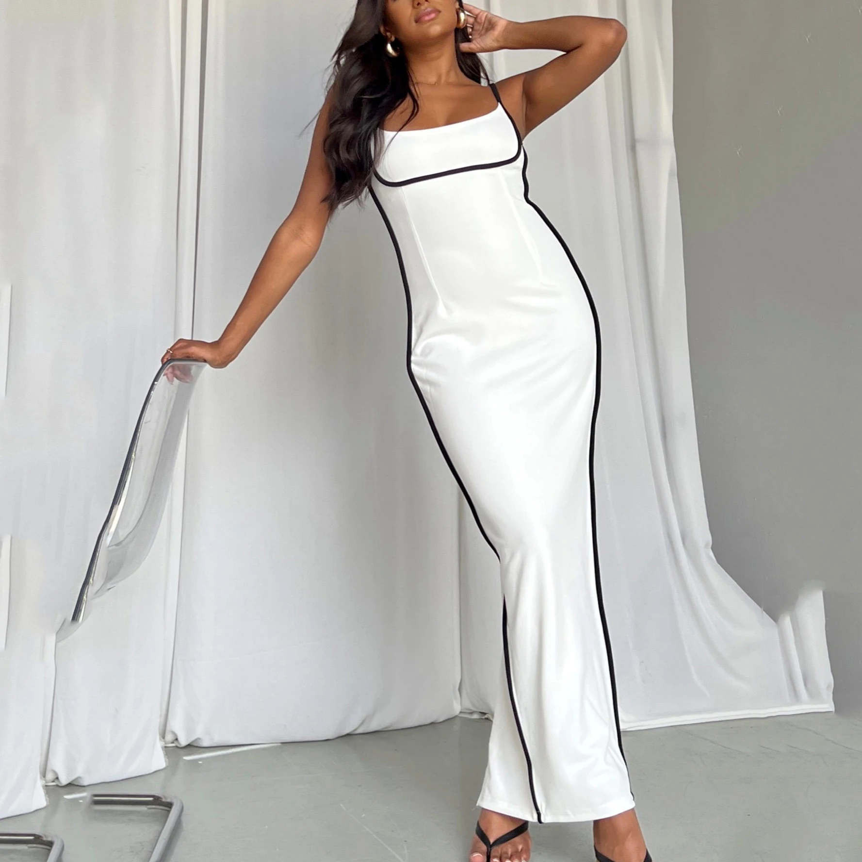 asymmetric one shoulder ruched detail maxi dress in wine slinky Yellow Asymmetrical Neckline Mini Dress main image 1