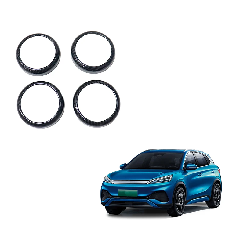 Car Interior Accessories High-Pitched Speaker Ring Cover ABS Imitate Carbon Speaker Cover Trims For BYD ATTO 3 Yuan Plus