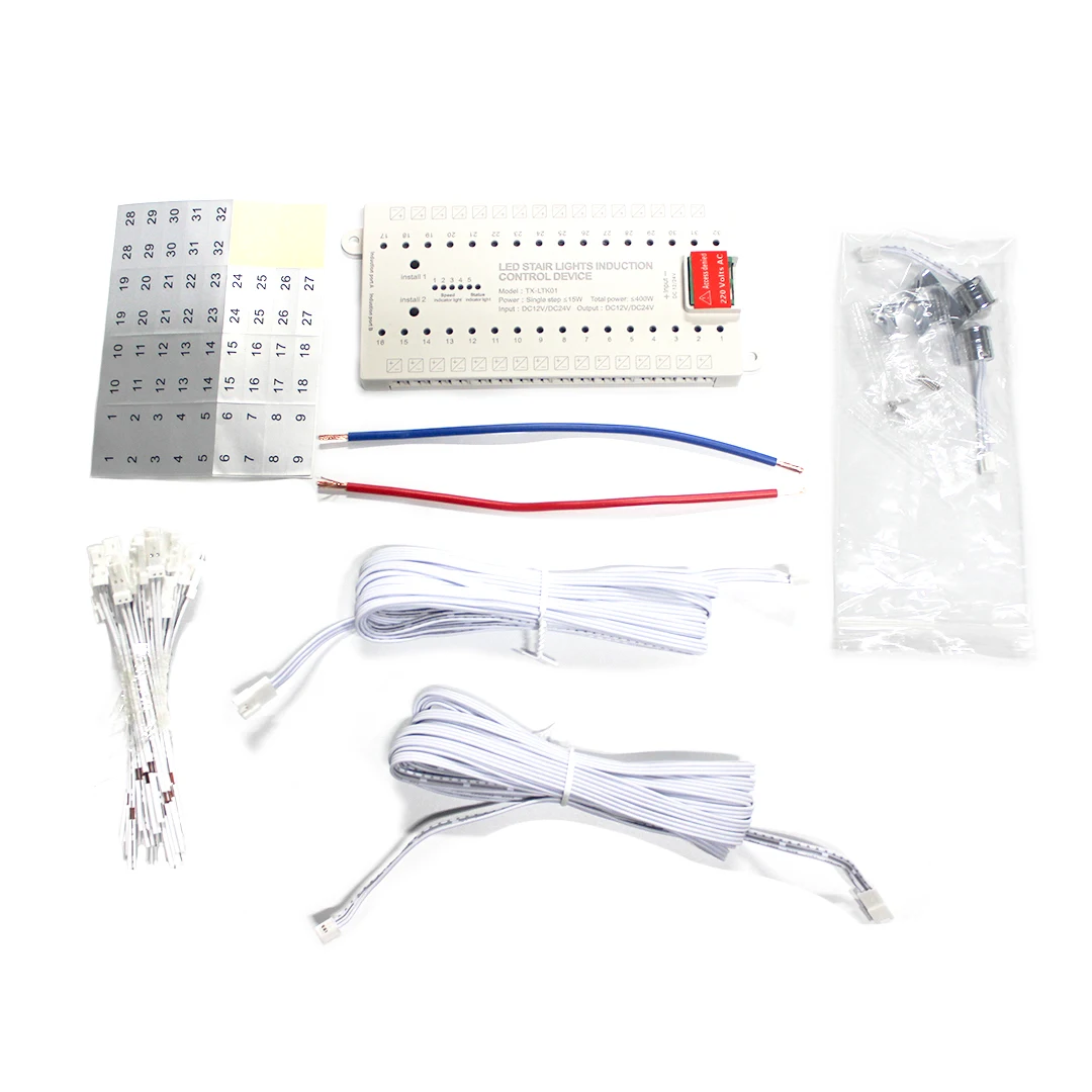 PIR Sensor Stair Light Controller 16 32 Steps Human Body Sensor LED Strip Light Controller